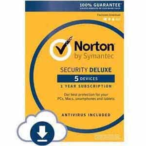 Norton Security Deluxe for 5-Devices/12-Months (PC/Mac Digital Download) $15 & More