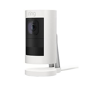 Fry's Ring Stick-Up Wired Camera White with Email Promo Code Saving $143.99 in-store and online