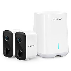 $49.50 LaView 3MP Wireless Camera for Home/Outdoor Security (2 Pack), 2K Battery Powered WiFi Camera with Night Vision, 270-Day Battery Life, 2 Way Audio,Works with Alexa at Amazon