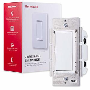 Honeywell Z-Wave Plus On/Off Smart Light Switch (White & Light Almond) $24.95