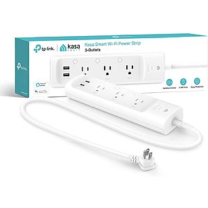 Kasa Smart Plug Power Strip, Surge Protector w/ 3 Smart Outlets and 2 USB Ports, Works with Alexa Echo & Google Home , No Hub Required (KP303) $27.99