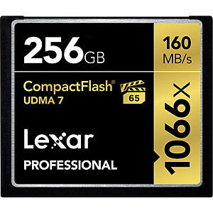 Lexar 256GB Professional 1066x CompactFlash Memory Card (UDMA 7) $99.99