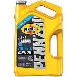 Prime Members: 5-Qt Pennzoil Ultra Platinum Full Synthetic Motor Oil (5W-20)  $12.50 after $10 Rebate + Free S&H