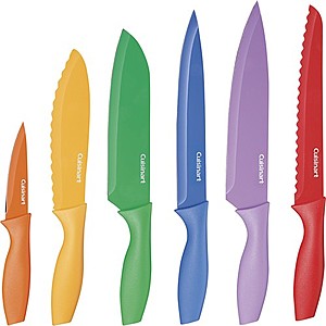 Cuisinart - 12-Piece Knife Set - Red/Orange/Yellow/Green/Blue/Purple $9.99