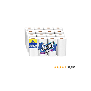 Scott 1000 Toilet Paper, 32 Regular Rolls, Septic-Safe, 1-Ply Toilet Tissue - $21.24