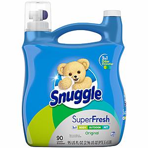 Snuggle Plus Super Fresh Liquid Fabric Softener with Odor Eliminating Technology, 95 Fluid Ounces $5.09 at Amazon A/C w/5% S&S