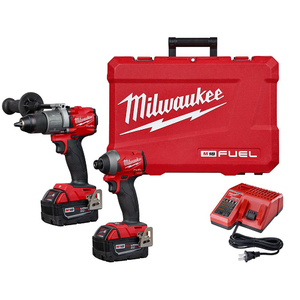 Milwaukee M18 FUEL 18-Volt Lithium-Ion Brushless Cordless Hammer Drill and Impact Driver Combo Kit (2-Tool) with Two 5Ah Batteries-2997-22 - $295.91 with the hack! $399