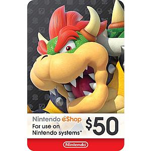Nintendo eShop $50 Gift Card (Email Delivery) for $45 via PayPal Digital Gifts