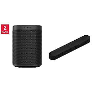 Costco Members: 2-Pk Sonos One SL Wi-Fi Speaker + Sonos Beam (Gen 2) Soundbar Bundle $679 & More + Free S&H