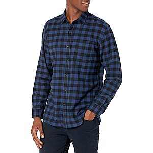 Amazon Essentials 100% Cotton Men's Long-Sleeve Flannel Shirt (various colors) $13.60