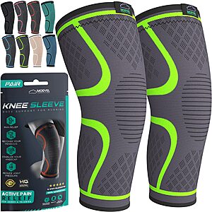2-Pack Modvel Knee Compression Sleeves (Green, Pink or Purple) from $10