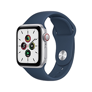 Apple Watch SE (1st Gen) GPS + Cellular 40mm Silver Aluminum Case Abyss Blue Sport Band - Regular with Family Set Up  - $129.99
