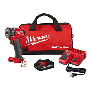 Milwaukee M18 FUEL 18V 3/8" Compact Impact Wrench w/ Friction Ring Kit $129 + Free Store Pickup