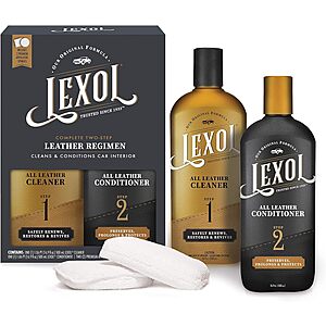 4-Piece Lexol Leather Cleaner & Conditioner Kit w/ 2 Premium Applicator Sponges $13.70