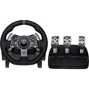 Logitech G920 Driving Force Racing Wheel and Floor Pedals,  Xbox Series X|S, Xbox One, PC - $180