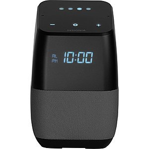 Insignia Voice Smart Bluetooth Speaker/Alarm Clock w/ Google Assistant $20 & More + Free In-Store Pickup