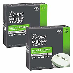 20-Count 4oz Dove Men+Care Body and Face Bars (Extra Fresh) $14.20 w/ S&S + Free S&H