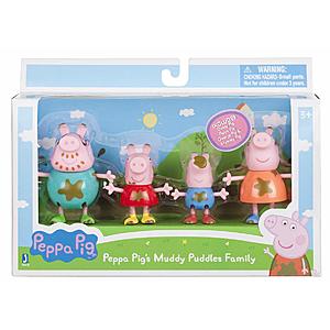 Toy Sale: Peppa Pig Muddy Puddles Family 4-Figure Pack $5, Peppa Pig's Deluxe House Playset $17.49 & More + Free Shipping w/ Prime or FSSS