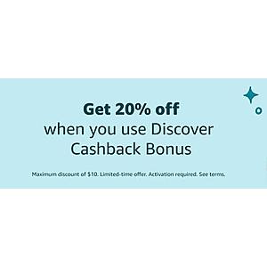 Amazon: Select Discover Cardholders: Pay w/ Points, Get 20% Off (Max $20 Discount)