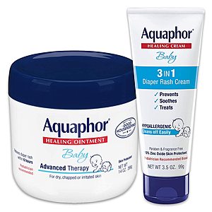 Prime Members: Aquaphor Baby Skin Care Set: 14oz Jar of Advanced Healing Ointment & 3.5oz Tube of Diaper Rash Cream $10.49 & More w/ S&S + Free Shipping