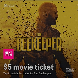 T-Mobile Tuesdays app users 1-09-24: $5 The Beekeeper movie ticket, BOGO Auntie Annes Pretzel item, *20 cents Shell Gas discount, 3 free months of UpSkillist, 30% off New Era