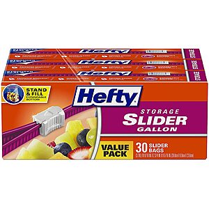 3-Pack of 30-Count Hefty Gallon Size Slider Storage Bags $8.40 w/ Subscribe & Save