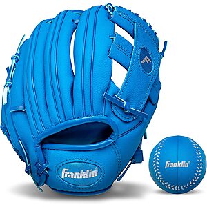 Franklin Sports Kids' Right Handed Teeball Baseball Glove + Foam Ball (Royal) $11.99 + Free S&H w/ Prime or $25+