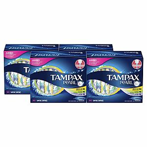 144-Ct Tampax Pocket Pearl (Regular Absorbency, Unscented) $22.56, 200-Ct Tamapx Pearl Plastic Tampons (Multipack, Unscented) $31.68 & More w/ S&S + Free S&H