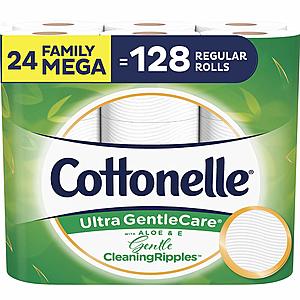 24-Count Cottonelle Ultra GentleCare Family Mega Roll Toilet Paper $19.50 w/ S&S + Free S/H