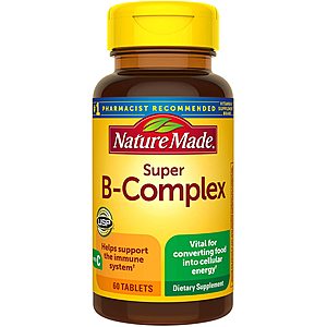 B1G1 Free Select Vitamin/Supplements: 60-Ct Nature Made Super B-Complex Tablets 2 for $4.30 w/ S&S & More