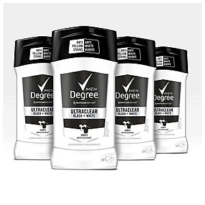 4-Ct 2.7oz Degree Men MotionSense UltraClear Black+White Antiperspirant Deodorant $11.15