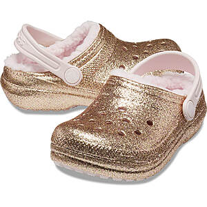 Crocs Men or Womens' Classic Fuzz-Lined Clogs (Light Yellow) $16.77, Crocs Toddlers' Classic Fuzz-Lined Glitter Clogs (Gold) $14.67, More + Free Shipping on $35+
