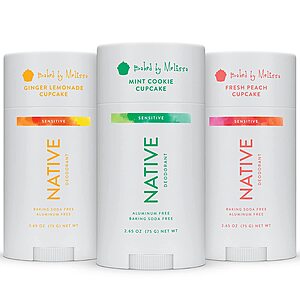 3-Pack Native Natural Deodorant Paraben-Free & Aluminum- Free (Various Scents)  $23.75 w/ S&S + Free Shipping w/ Prime or on $25+