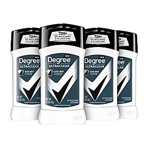 4-Count 2.7-Oz Degree Men's UltraClear Antiperspirant Deodorant Black & White (Clean Scent) $10.04 + Free Shipping w/ Prime or on $25+