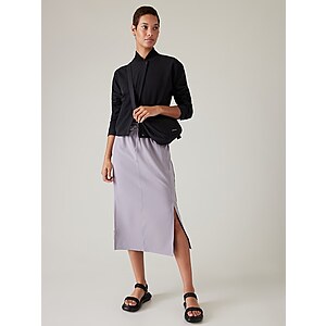 Athleta Icon & Enthusiast Members: Extra 25% Off Sitewide: Stride Midi Skirt $17.98, Balance Flare Pants $22.28, Westerly Jacket $29.98, More + Free Shipping on $50+