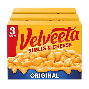 3-Count 12-Oz Velveeta Shells & Cheese (Original) $5.78 ($1.93 each) w/ S&S + Free Shipping w/ Prime or on $35+