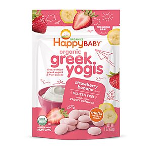 1oz Happy Baby Organics Greek Yogis Freeze-Dried Snack (Strawberry Banana) $2.25 w/ Subscribe & Save