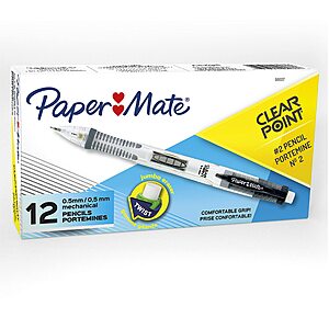 12-Count Paper Mate Clear Point Mechanical Pencils (0.5mm Lead) $8.45