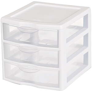 Sterilite 3-Drawer Desktop Storage Unit (White) $7.69 + Free S&H w/ Walmart+ or $35+