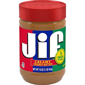 6-Count 16-Oz Jif Creamy Peanut Butter Spread $13.79 ($2.30 each) or Less w/ S&S + Free Shipping w/ Prime or on $35+