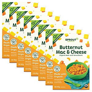 8-Count 5-Oz Sprout Organics Butternut Mac & Cheese Toddler Meals $10.07 ($1.26 each) w/ S&S + Free Shipping w/ Prime or on $35+