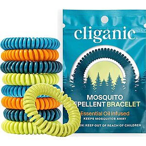 10-Pack Cliganic Mosquito Repellent Deet-Free Bracelets $5.85 w/ Subscribe & Save