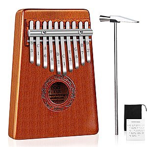 Mugig Kalimba Mbira Thumb Piano Pocket Size for Beginners and Children with Engraved Notation, Cloth Bag, Hammer and Music Book for $11.99+FS