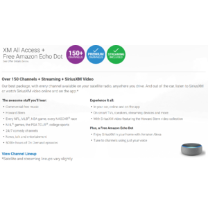 [HUGE YMMV] Free Alexa Echo Dot 3rd Gen with Sirius XM 6 months All Access Package for $49.99