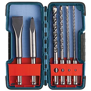 BOSCH (Universally Compatible Accessory) HCST006 6-Piece SDS-Plus Shank Chisel and Carbide Masonry ($21.99 w/ Free Prime Ship)