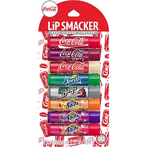 Lip Smacker Coca-Cola Flavored Balm, 8 Count, Flavors Coke, Cherry Vanilla Sprite, Root Beer, etc ($3.90 after 40% coupon and 15% Sub 'n Save level w/ Free Prime Ship)