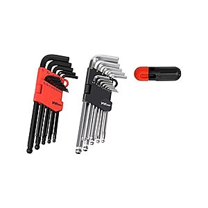 YIYITOOLS Hex Key Allen Wrench Set– 26-Piece With Ball End and Free Strength Helping T Handle,1/20-3/8 inches, 1.27-10 mm, Black and Silver ($6.72 w/ Free Prime Ship / Woot)