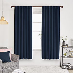 2-Pk Deconovo Back Tab & Rod Pocket Blackout Curtains (Various Sizes, Colors) from $8.80