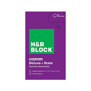H&R Block 2021 Deluxe + State + $15 Gift Card (Adidas, Door Dash & More) $25 (Email Delivery)