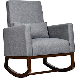 2-in-1 High Back Armchair and Rocking Chair w/2 Types of Feet, Fabric Padded Seat $99.19 + Free Shipping